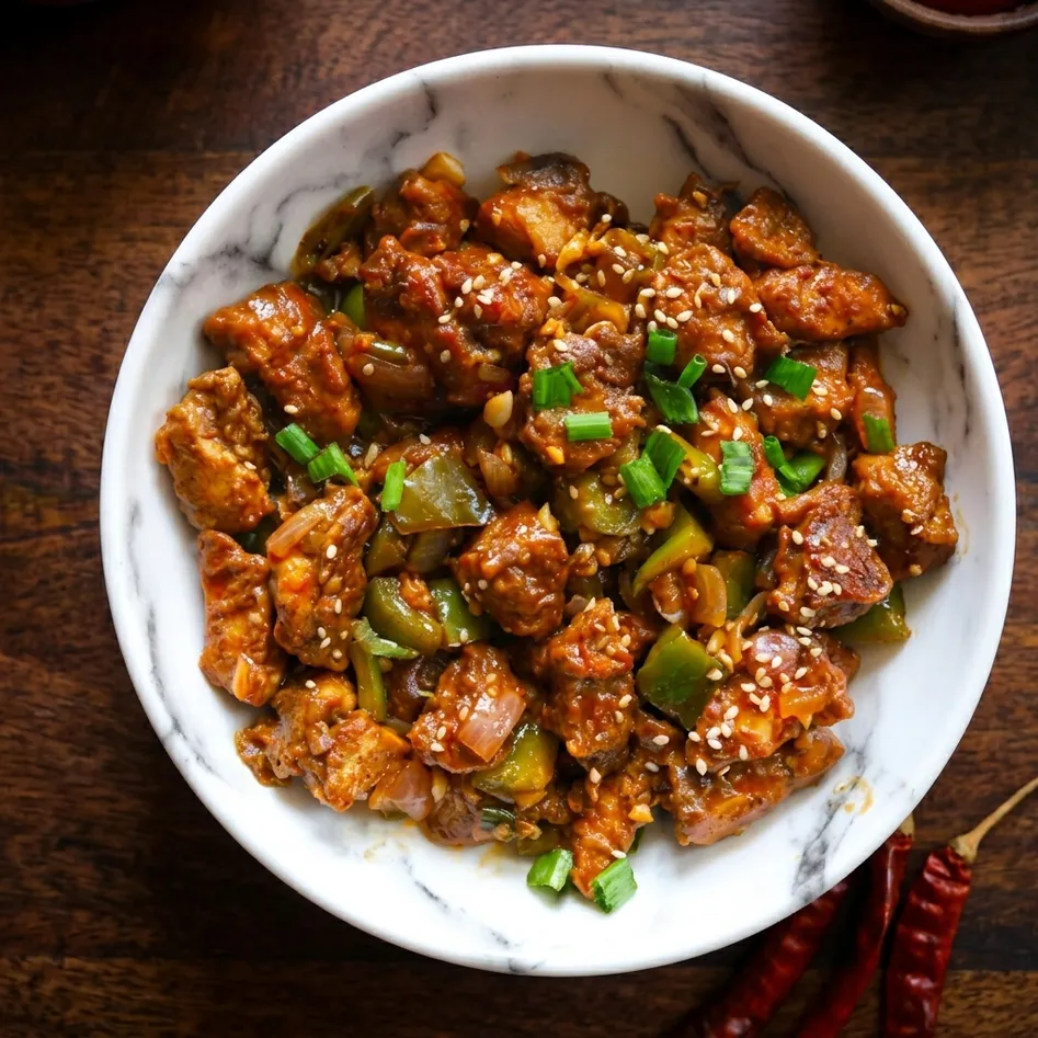 Chilli Chicken at The Butter Kitchen Indo-Chinese Restaurant Sherwood Park AB